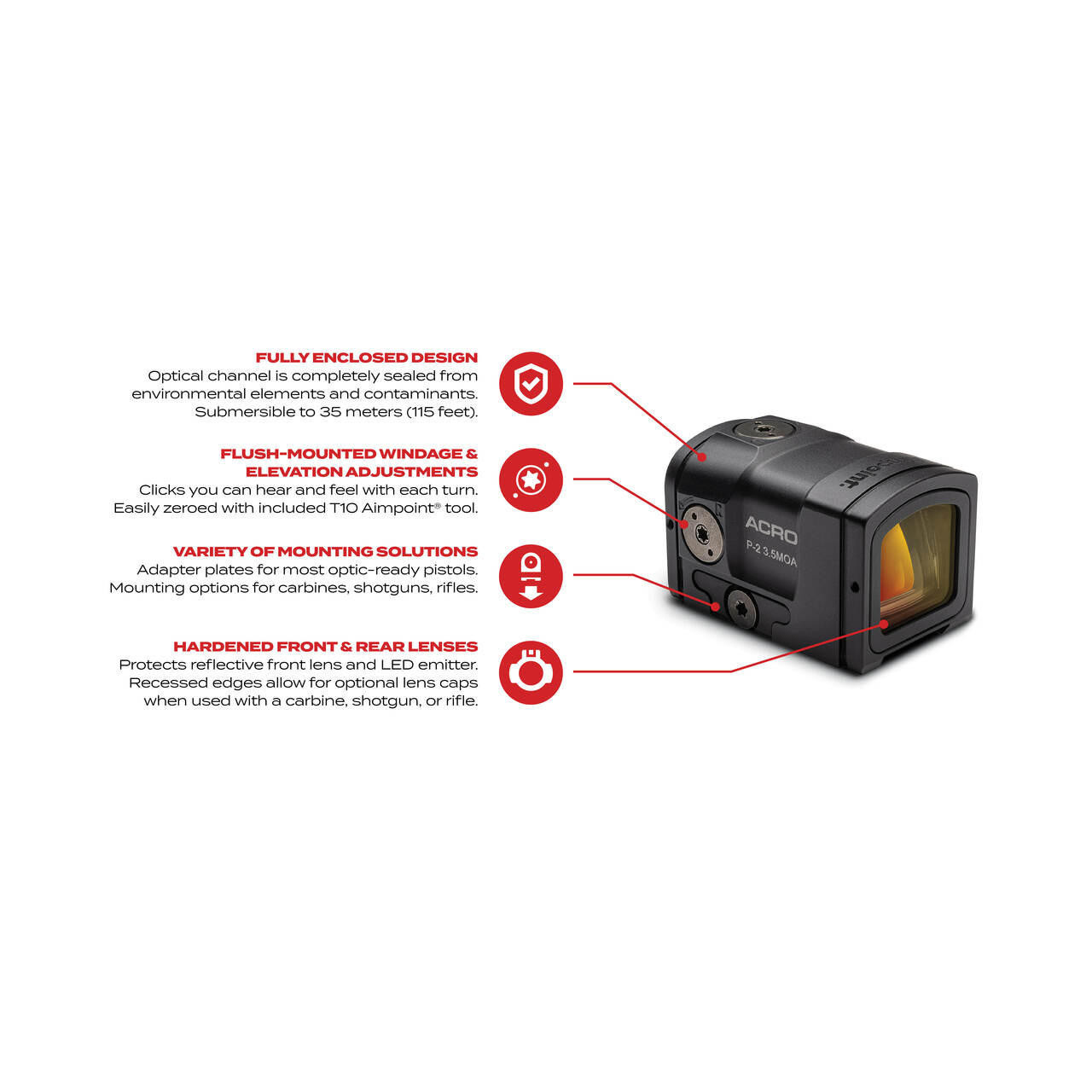 Acro® P-2 3.5 MOA - Red Dot Reflex Sight